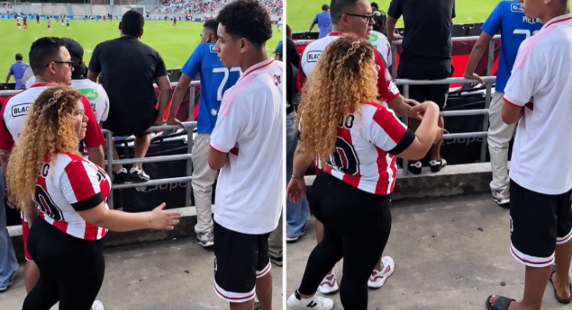 Mujer humilla a joven por ir en chanclas al estadio